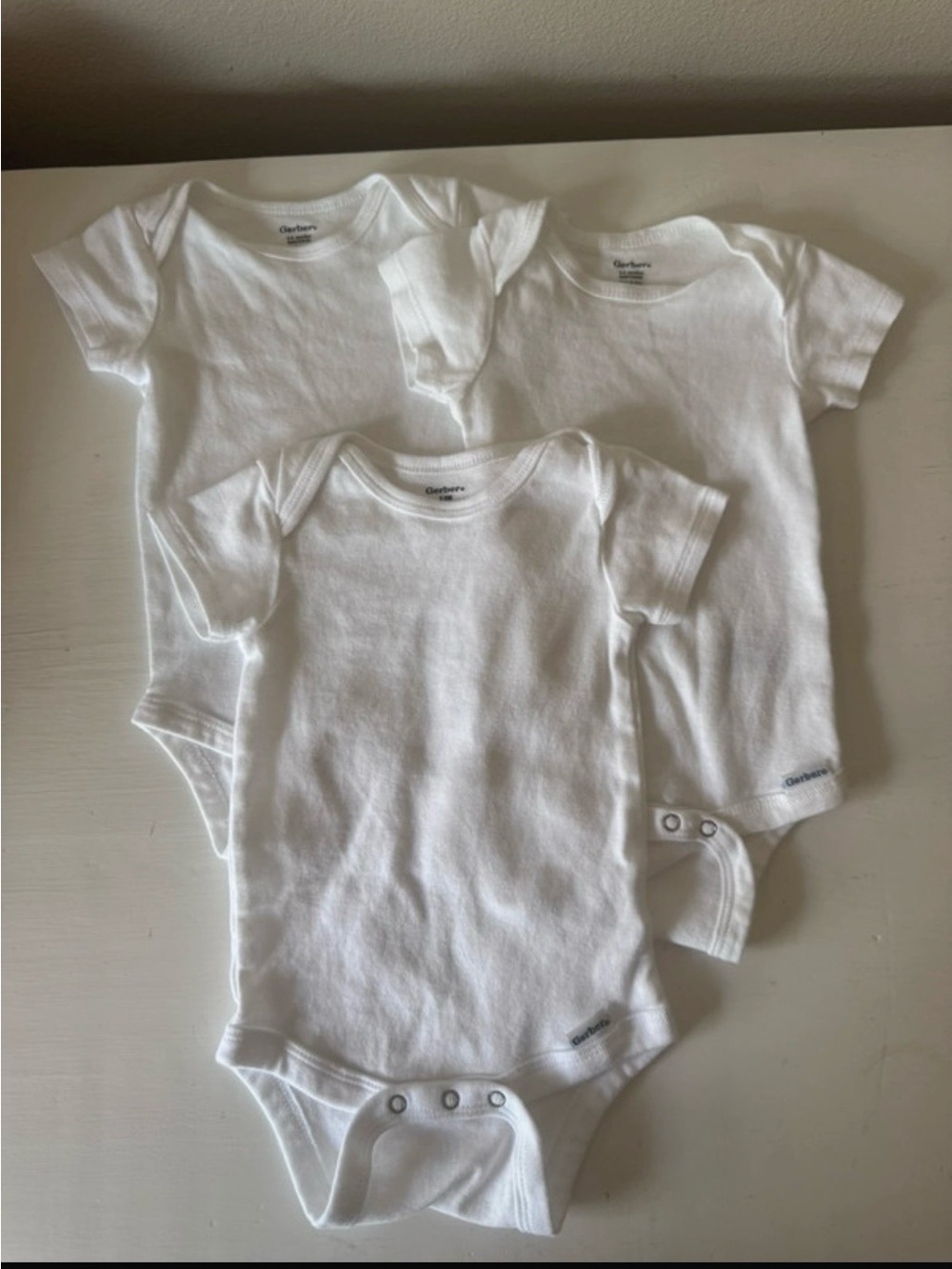 Gerber White Cotton Baby Bodysuit Set - 3-Pack